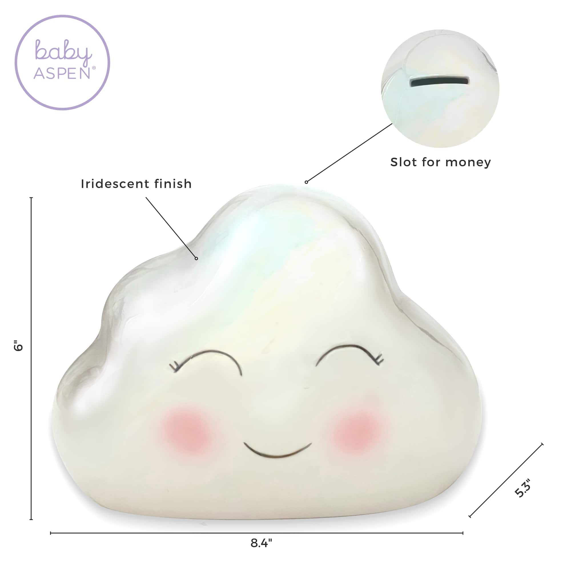 Kate Aspen® Iridescent Cloud Ceramic Bank